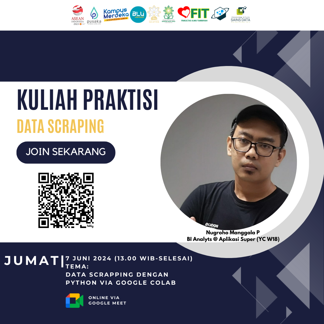Kuliah Praktisi: Scraping Data dengan Selenium bersama Nugroho Manggala P – BI Analyst di Aplikasi Super (YC W18)